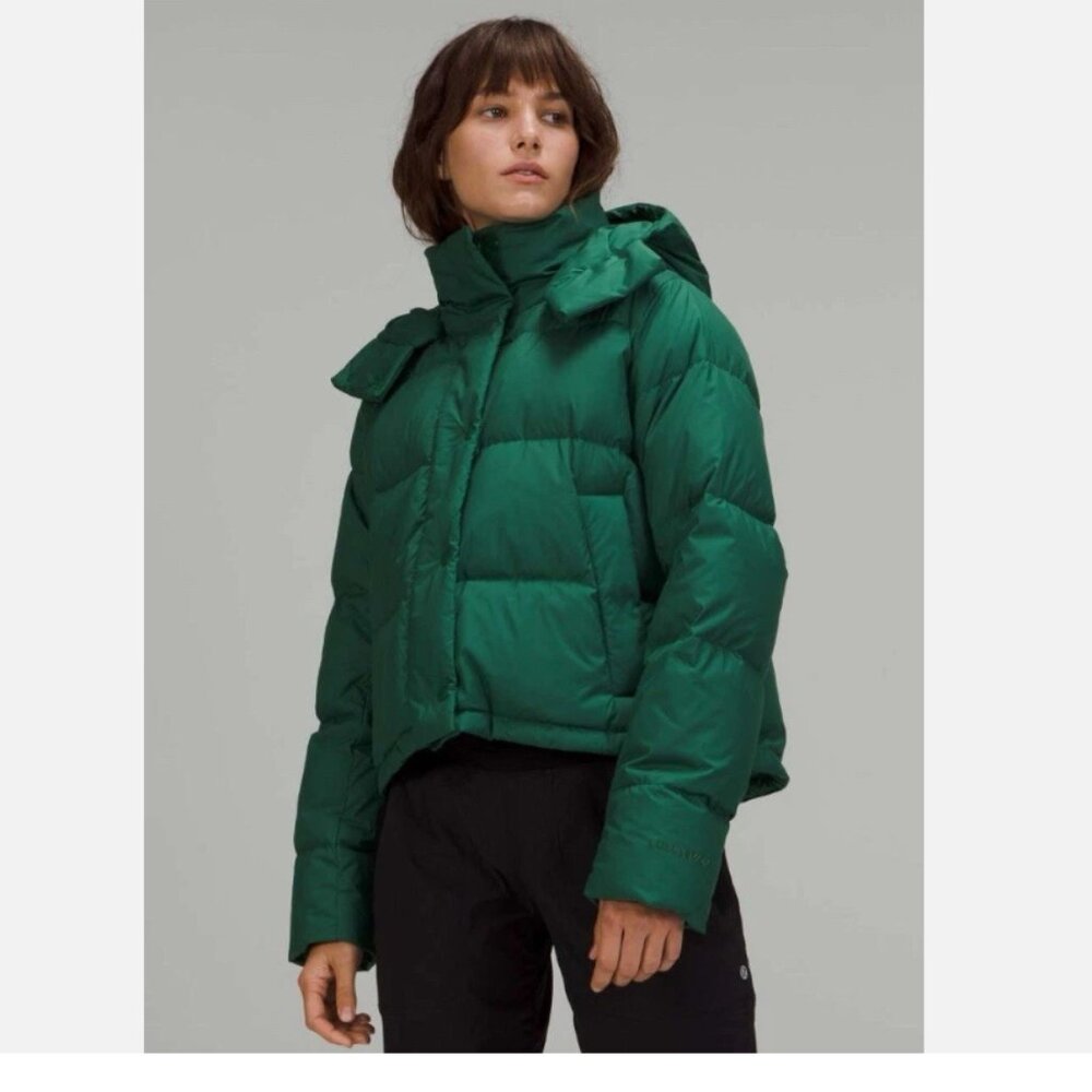 Lululemon Wunder Puff Cropped Jacket, Size 6 Everglade Green EUC